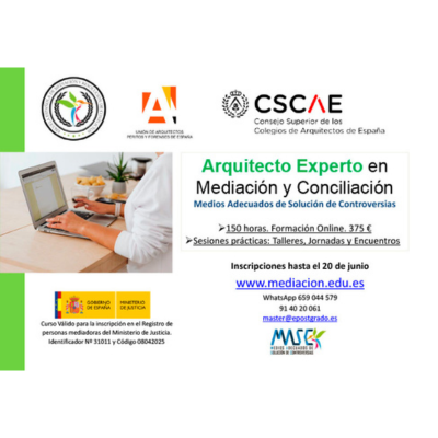 Lee más sobre el artículo Convocatoria curso Arquitecto Experto en Mediación y Conciliación